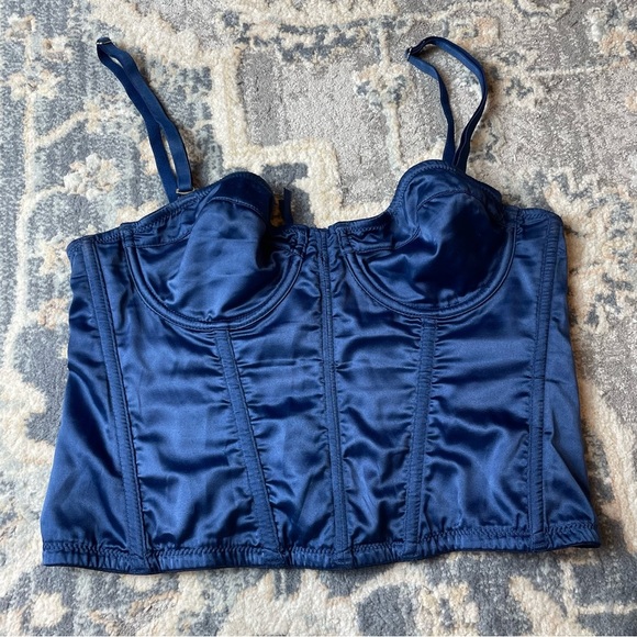 Urban Outfitters Other - Elegant Blue Satin Bustier